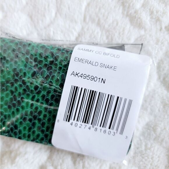 NEW Aimee Kestenberg Sammy bifold wallet emerald green snakeskin leather - Picture 2 of 8